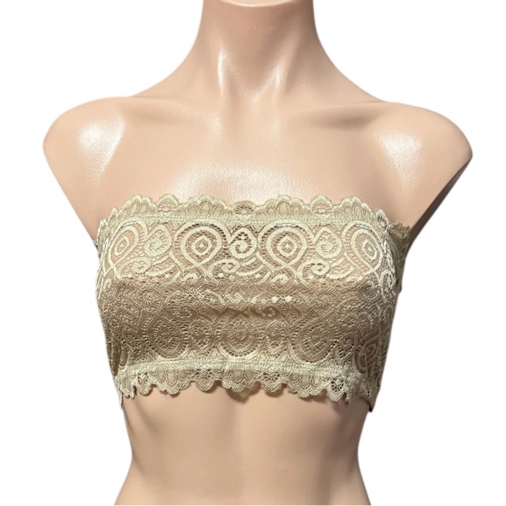 Free People Intimately Chic Lace Bandeau in Cream XS/S